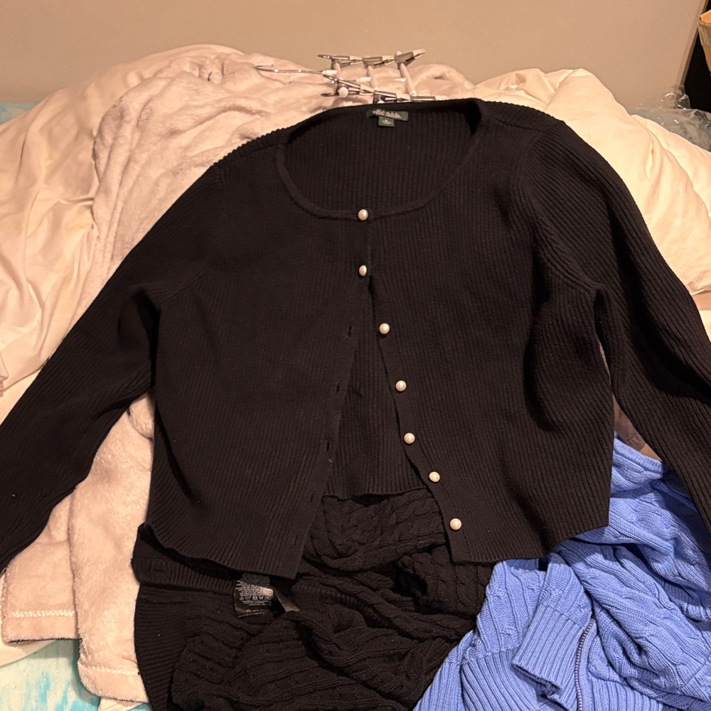 Target Black Women's Cardigan with Pearl Buttons